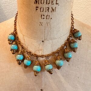 Vintage Gold and Turquoise Necklace